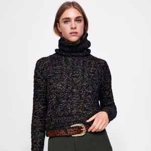 ZARA Cropped Sweater NWT PERFECT GIFT Turtleneck L